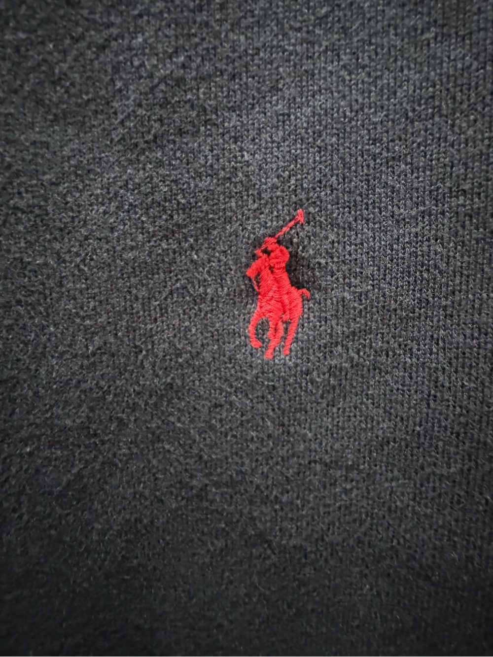 Vintage Polo Ralph Lauren Crewneck Sweatshirt Black Red Pony Logo Mens L - Picture 5 of 5